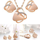 Triangle Opal Necklace Earrings Unique Design Jewelry Set Miss