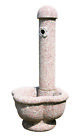 Fontana per giardino in pietra granito con vasca a fiore e colonna H. 116 cm.