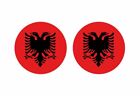 2x sticker adesivi adesivo bandiera rotondo coccarda albania