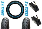 Jane Powertwin Powertrack Slalom 12 1/2"  2 x Pram 2 Tyres & 2 Tubes BLUE LINE