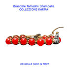 Tamashii Tamashi Shamballa Bracciale Tibetano Tibet Argento e Agata Rossa