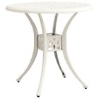 AX Tavolo 78x72cm Bianco Salotto Foro Ombrellone Alluminio Giardino Patio 315584