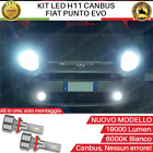 COPPIA LAMPADE H11 LED CANBUS FENDINEBBIA PER FIAT PUNTO EVO 19.000 LM NO AVARIA