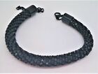 NUOVO BRACCIALE UOMO DONNA TENNIS ZIRCONI CRISTALLI STRASS NERO DARK MODA POLSO