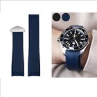 Cinturino orologio silicone per Tag Heuer Aquaracer 300 500 WAY201 nero blu 22mm