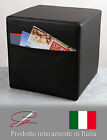 POUFF POUF PUFF CUBO NERO TASCA PORTARIVISTE MADE IN ITALY IDEA REGALO