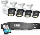 ZOSI 5MP Kit Videosorveglianza PoE, 8CH 2TB NVR con 4X Telecamera PoE, C186