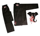 KARATE UNIFORME 12 OZ NERO PROFESSIONALE KARATEGI SUIT KEIKOGI SELF DEFENCE