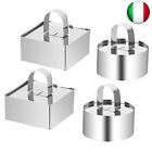 Coppapasta 4 Pcs Anello per Torta 8cm Stampi in Acciaio Inox, Anelli Stampi per