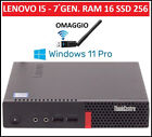 Lenovo Mini PC Desktop i5 Ram 16GB SSD 256GB Computer Fisso Ricondizionato 7500T