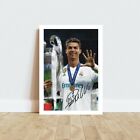 CRISTIANO RONALDO CR7 REAL MADRID FIRMATO AUTOGRAFO STAMPA IDEA REGALO CALCIO