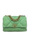 Chanel 19 Media Pelle Verde Borsa A Tracolla