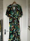 Next Ladies Summer Wrap Dress Midi / Maxi  Dress Tropical Print Size 20