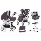 Trio Passeggino Inglesina Otutto Deluxe Grigio Platino Telaio Cromato Bianco