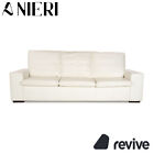 Nieri Leder Dreisitzer Creme Weiß Sofa Couch