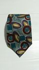 Oliver by Valentino astratto cravatta tie 100% seta silk multicolore cerchi A477