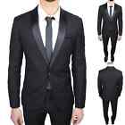 Abito uomo slim fit nero 46 48 50 52 54 56 da cerimonia Completo sposo elegante