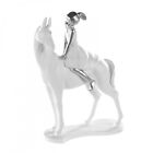 Statua Decorativa Cavallo Scultura Con Ragazza Figura Poliresina Pilota