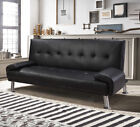 DIVANO LETTO SOFA  3 POSTI TESSUTO ECOPELLE NERO - BIANCO- GRIGIO -BEIGE  DOPPIO