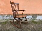 VECCHIA SEDIA A DONDOLO IN LEGNO ALTER HOLZFELSENSTUHL OLD WOODEN ROCKING CHAIR