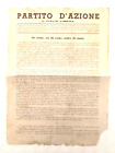 PARTITO DI AZIONE VOLANTINO MANIFESTO POLITICO ELEZIONI 1946 COMPLETO 2 PAGINE