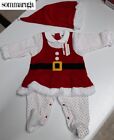 TUTINA ROSSA NEONATA BIMBA BABY IN CINIGLIA + CAPPELLINO BABBO NATALE NATALIZIA