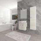 Mobile bagno sospeso 55 cm in legno rovere bianco con lavabo - SV4187.