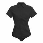 Body donna camicia maniche corte colletto lavoro slim sfiancata TOOCOOL D-SOV22