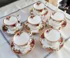 ROYAL ALBERT OLD COUNTRY ROSES SIX TEA CUPS AND SAUCERS 1962