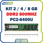 Memoria RAM KIT DDR2 2 Gb 4 Gb 8 Gb 800MHz PC2-6400U PC fisso DESKTOP 240 pin