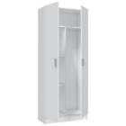 Armadio 2 Ante Portascope Mobile in Legno Bianco 3 Ripiani Multiuso 73x37x180