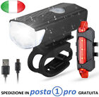 Kit Luci Bicicletta Ricaricabile USB e Impermeabile Avanti e Dietro