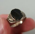 ancienne bague médiévale ? argent et onyx / antique medieval ring