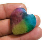 Cuore di quarzo solare arcobaleno naturale cabochon 59 Crt pietra preziosa...