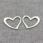 8pcs of 925 Sterling Silver Plain Love Heart Connector Charms for Necklace