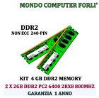 4 GB DDR2 (2 X 2GB) KIT MEMORIA/RAM PC2 6400 2RX8 800MHZ ALTA DENSITÀ < VARIO >