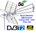 ANTENNA TV DIGITALE TERRESTRE ESTERNA UHF VHF DVB-T2 DIRETTIVA 5G CON FILTRO LTE