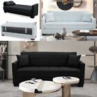 Divano letto ecopelle bianco nero 198x105 cm contenitore sofa 3 posti salotto |1