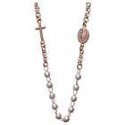 Collana rosario girocollo AMEN perle argento 925 fin. Rosè