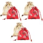 3 Count Fabric Jewelry Bag Drawstring Gift Pouches Organizer Tips