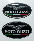 Coppia Adesivi Resinati Moto Guzzi Nero + Bandiera italia