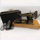 Singer 15k 1918 Sphinx Sewing Machine With Wooden Carry Case