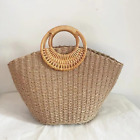 ✅borsa donna estiva mare, spiaggia, in paglia uncinetto vintage e grande beige