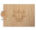 Wedding guestbook personalised love heart guest book wooden engraved