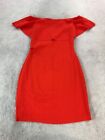 Reiss Dress Red Womens Size 10 Body Con Short Off Shoulder Design Zip Fastening