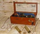 Antique Quack Medicinal Magneto Electric Shock Machine & Walnut Box