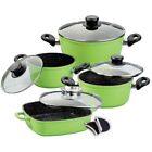 Stoneline 10tlg Set Cucina IN Verde 18-24 CM Pentola Frittura Padella Angolare