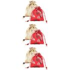 Set of 3 Drawstring Gift Pouches Jewelry Fabric Packaging Bag Tips Storage