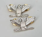 Pair WW2 WWII US Army Colonel Eagle War Bird Device Pin Badge Insignia -US215