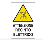 RECINTI ELETTRICI - CARTELLO cm 20x30 ATTENZIONE RECINTO ELETTRICO